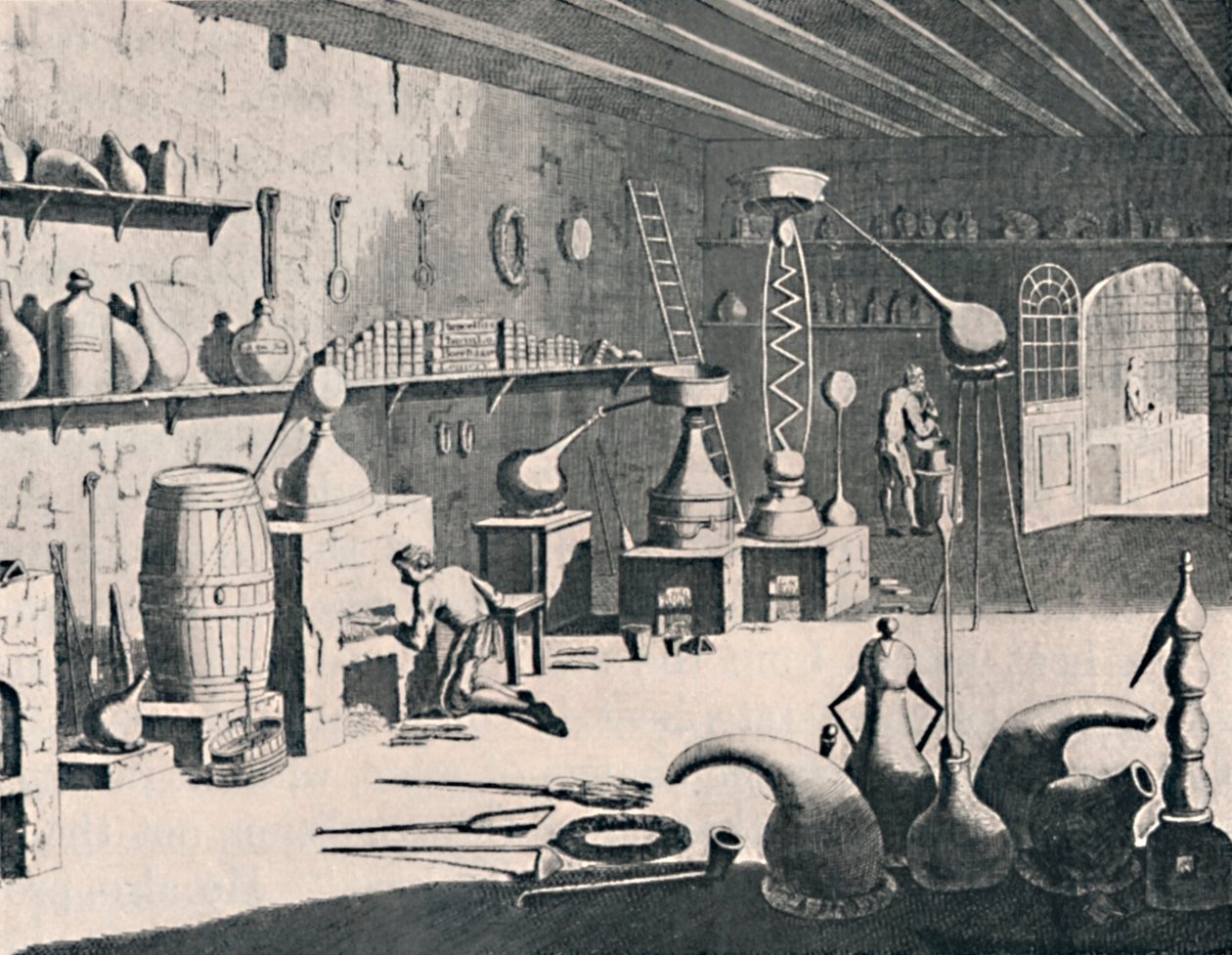 Chemická laboratoř v roce 1747, 1747, 1904 od Unbekannt