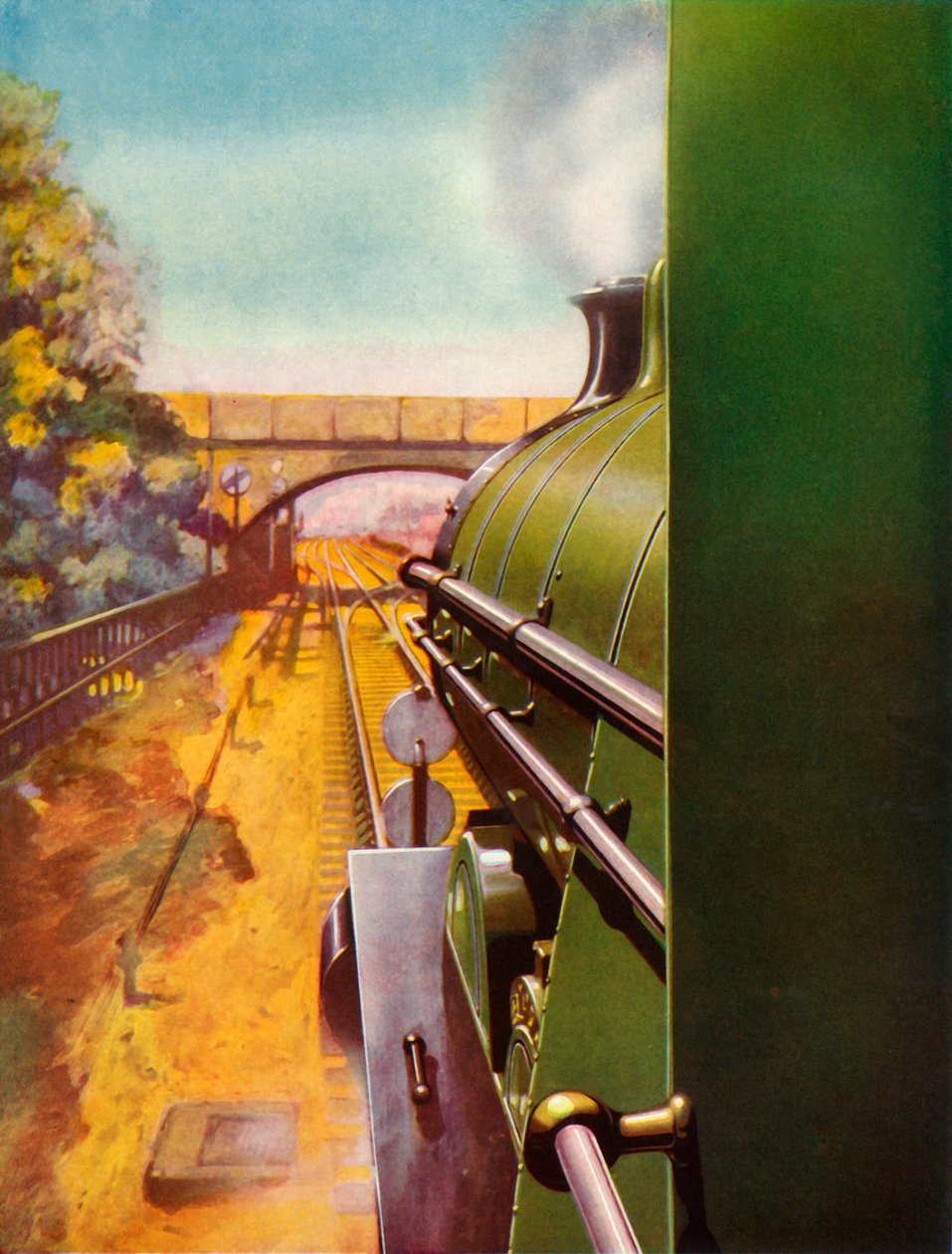 Čistá cesta z kabiny lokomotivy Southern Railway Atlantic, 1935. od Unbekannt