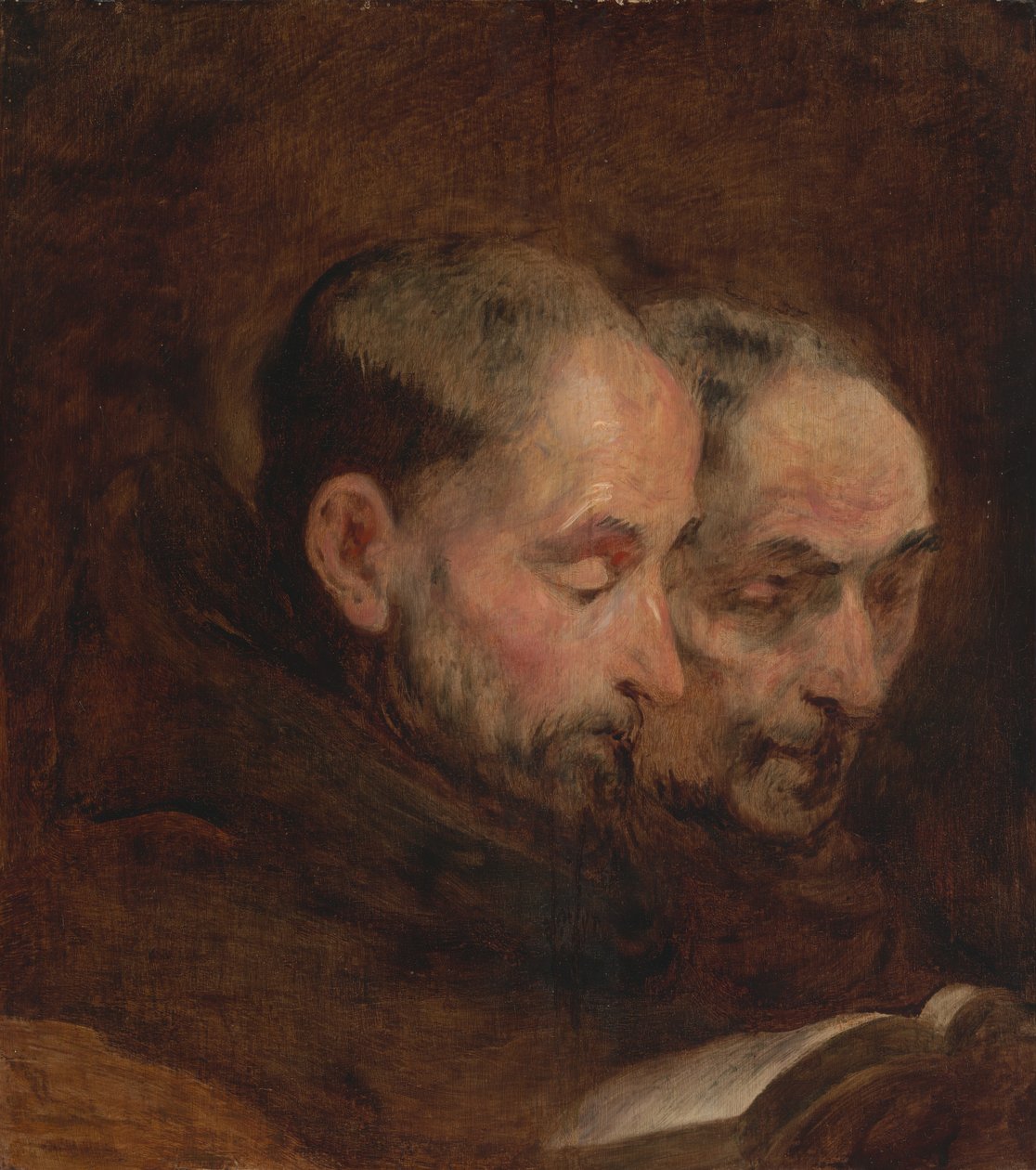 Kopie podle obrazu tradičně připisovaného Van Dyckovi ze čtení dvou mnichů, konec 18. století od Unbekannt