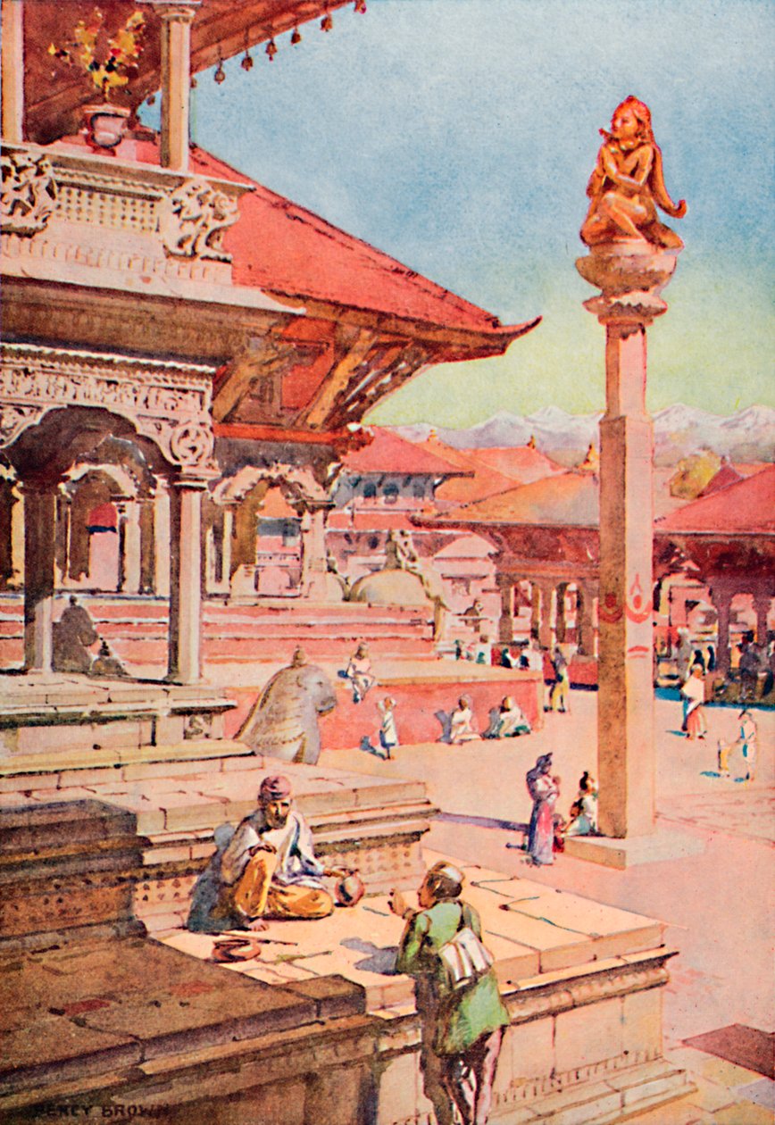 Roh náměstí Durbar, Patan, Nepál, 1913 od Unbekannt