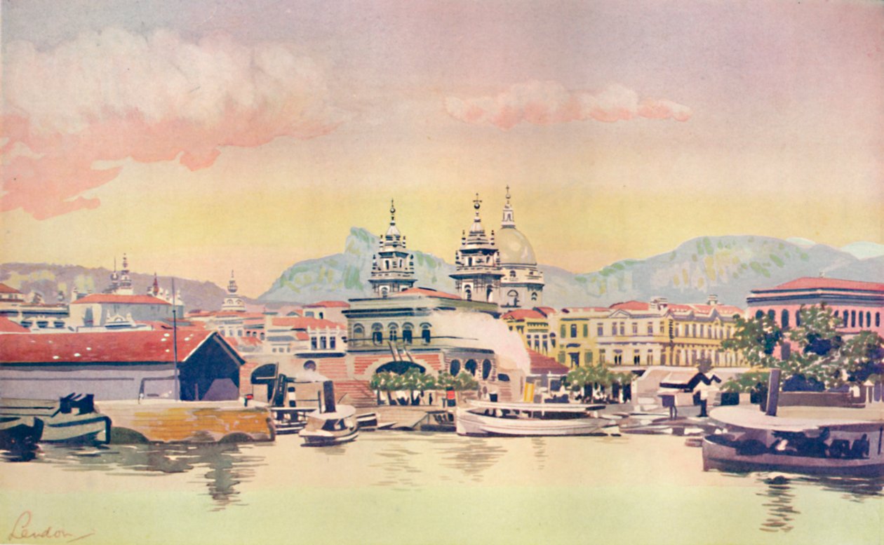 A Corner of the Rio Customs Wharf, 1914 od Unbekannt