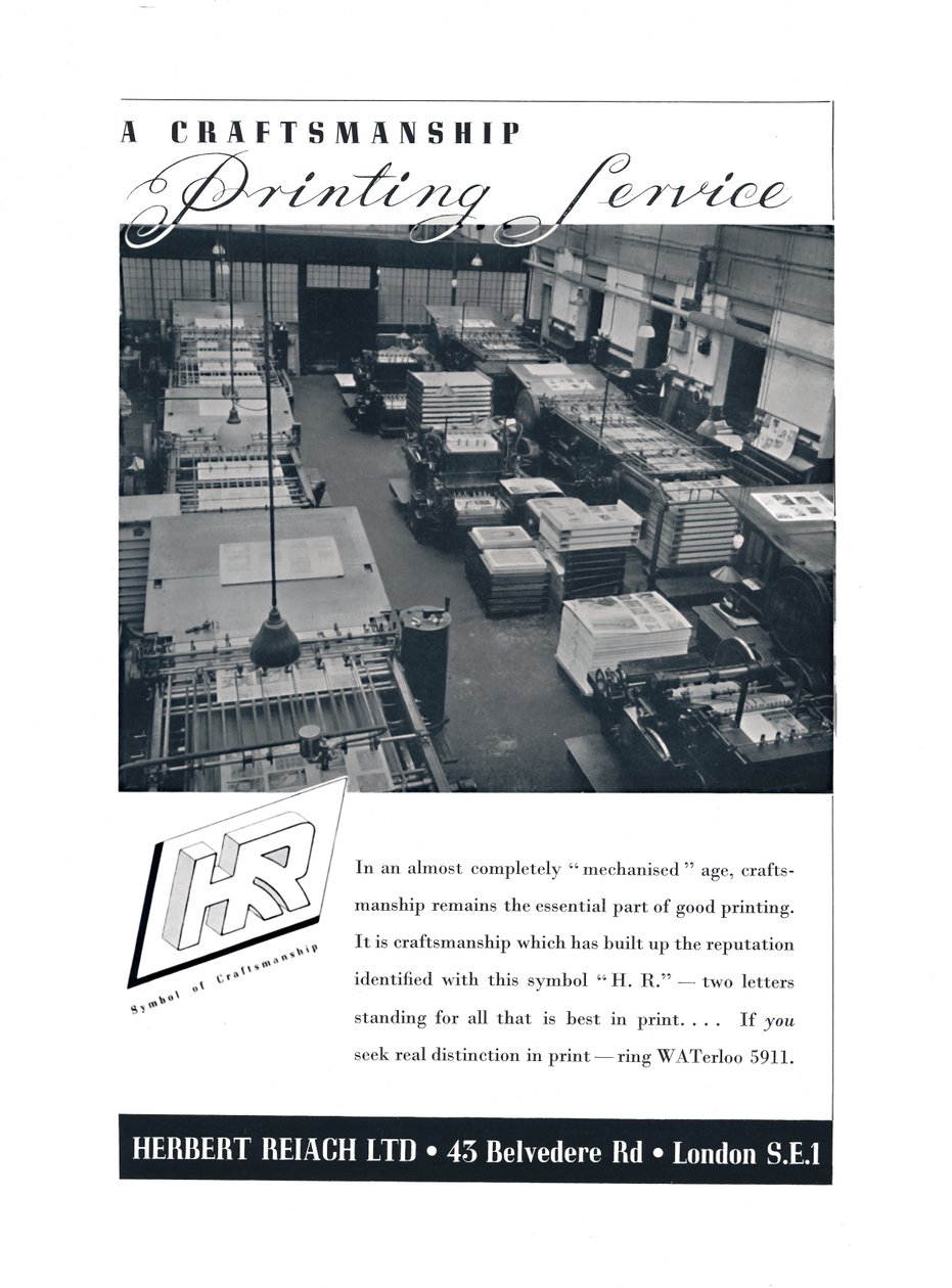 Řemeslná tiskařská služba - Herbert Reiach Ltd, 1939 od Unbekannt