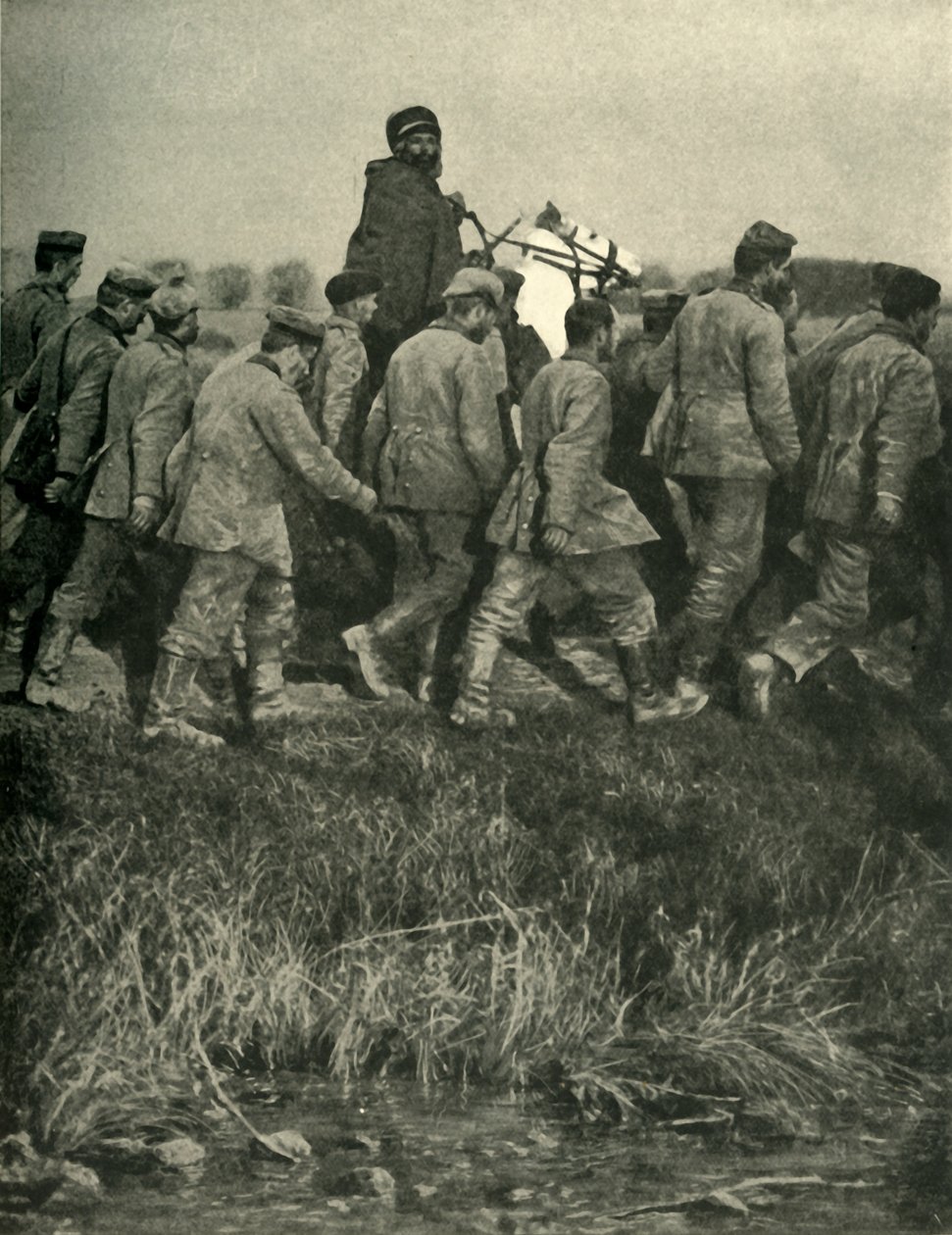 Francouzský severoafrický voják se zajatci nebo válka, první světová válka, 1914, c1920. od Unbekannt