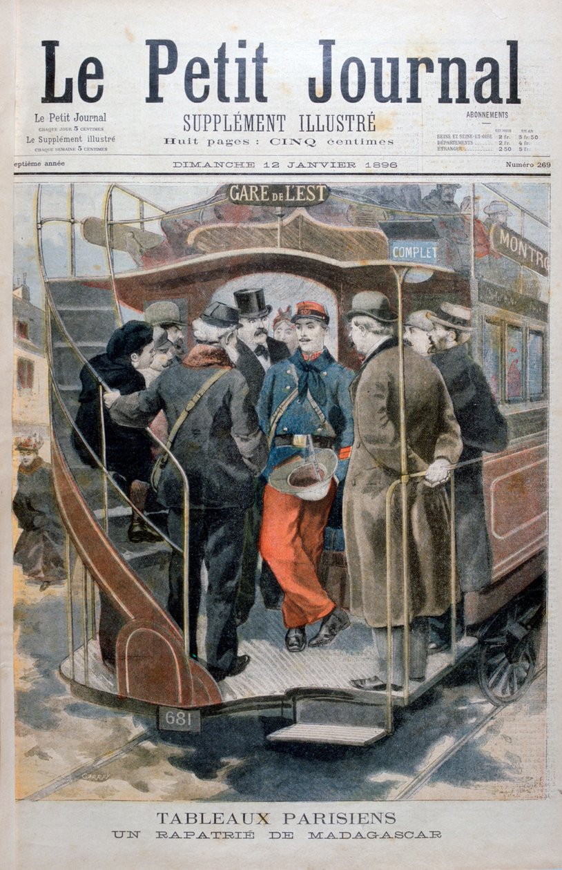 Francouzský voják doma z Madagaskaru, 1896 od Unbekannt