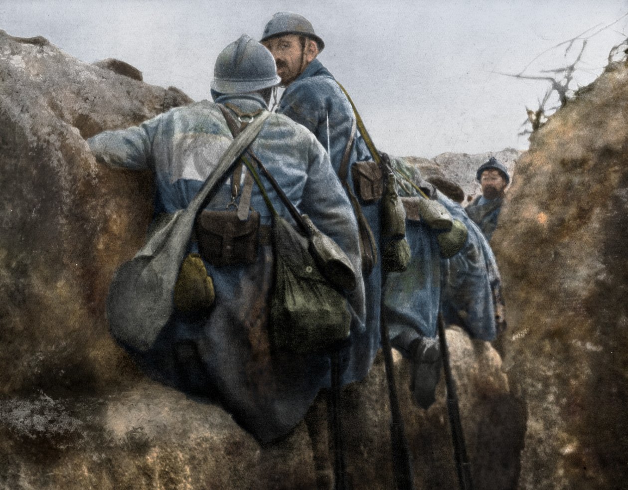 Francouzský zákop před útokem, 2. bitva u Champagne, Francie, 25. září 1915 od Unbekannt