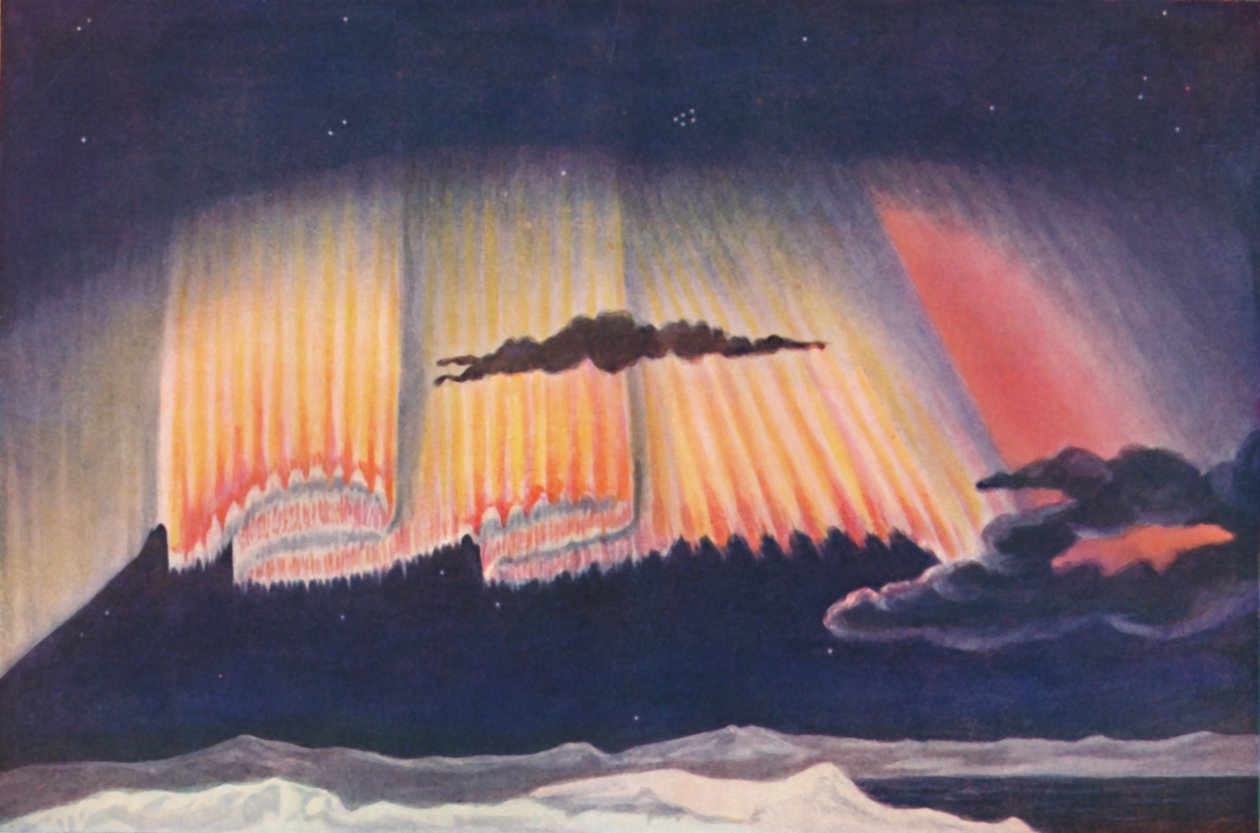 Skvělá vědecká prezentace nádherné opony utkané Aurorou, c1935 od Unbekannt