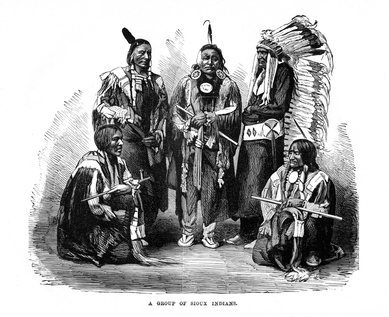 Skupina siouxských indiánů, 1872 od Unbekannt