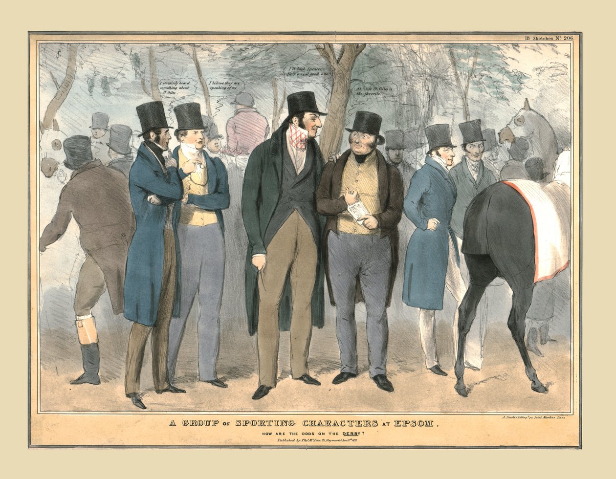 Skupina sportovních postav v Epsom, c1832. od Unbekannt