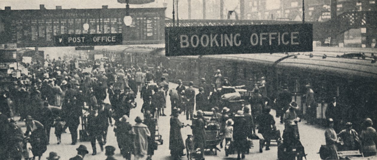 Prázdninová scéna na nádraží Liverpool Street, 1926 od Unbekannt