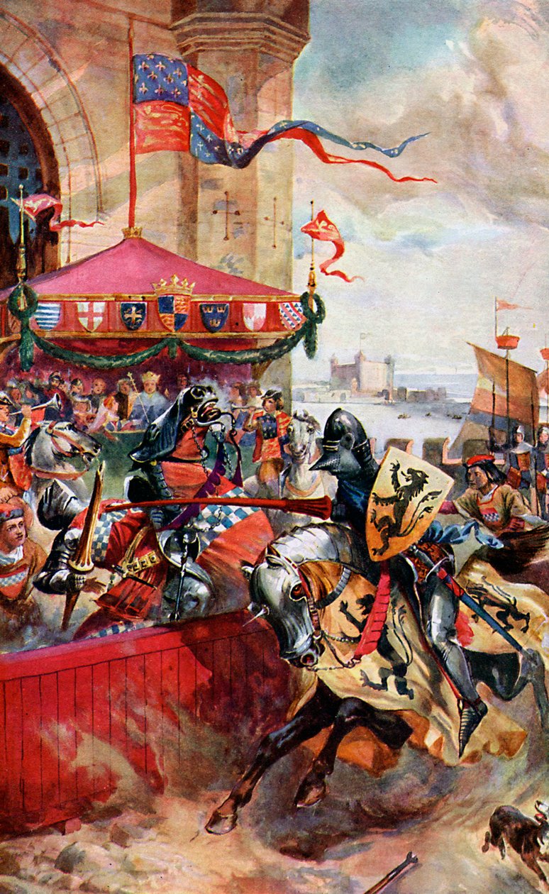Soutěž na London Bridge, 1390, c1920 od Unbekannt