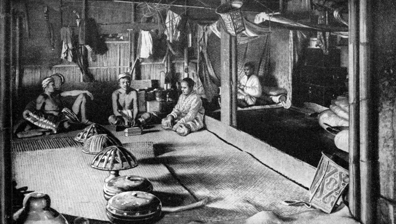 Dlouhý dům z Kalimantanu, Borneo, 1922 od Unbekannt