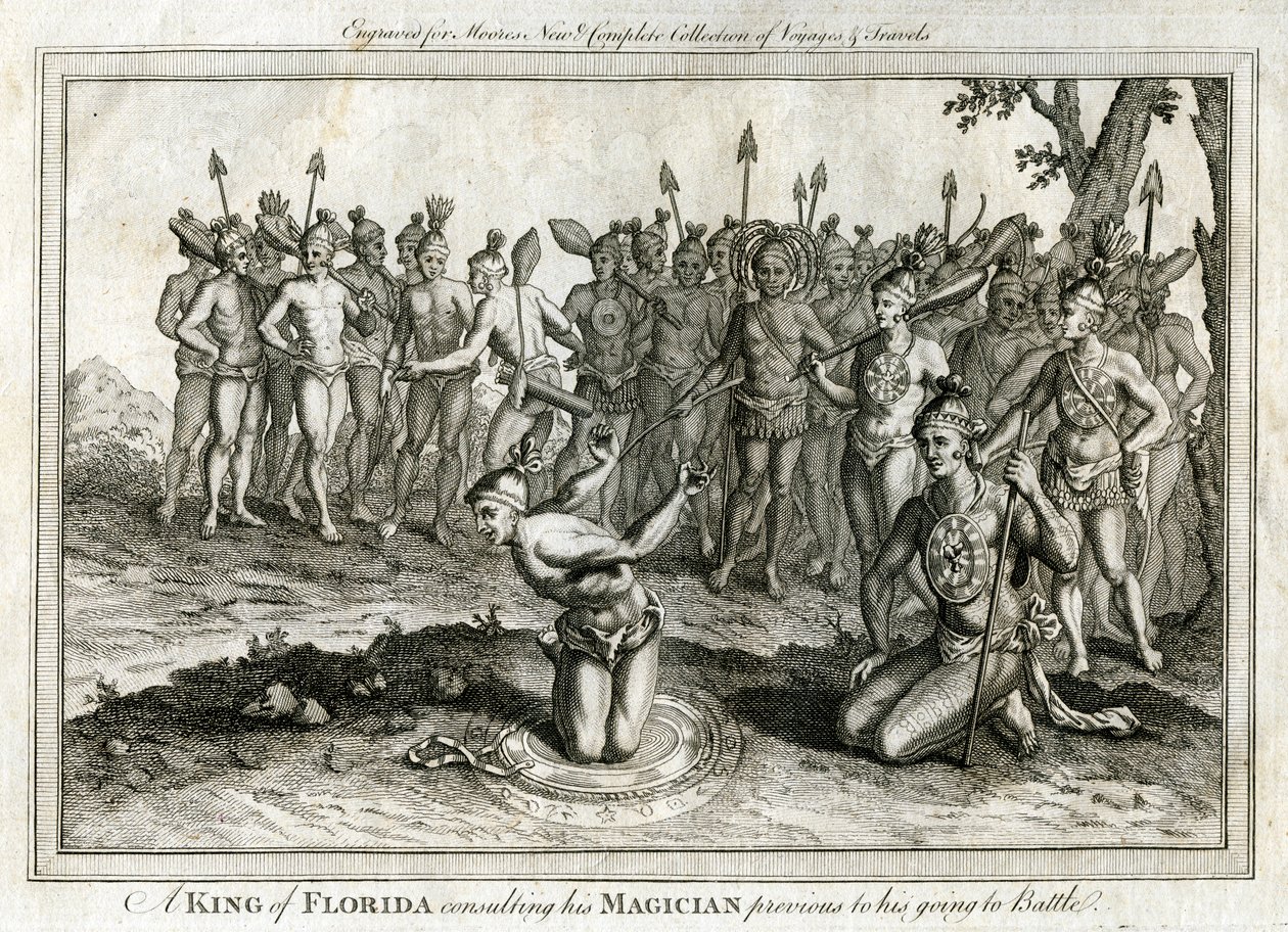 Král Floridy, který se radil se svým kouzelníkem před svým odchodem do bitvy, c1760 od Unbekannt