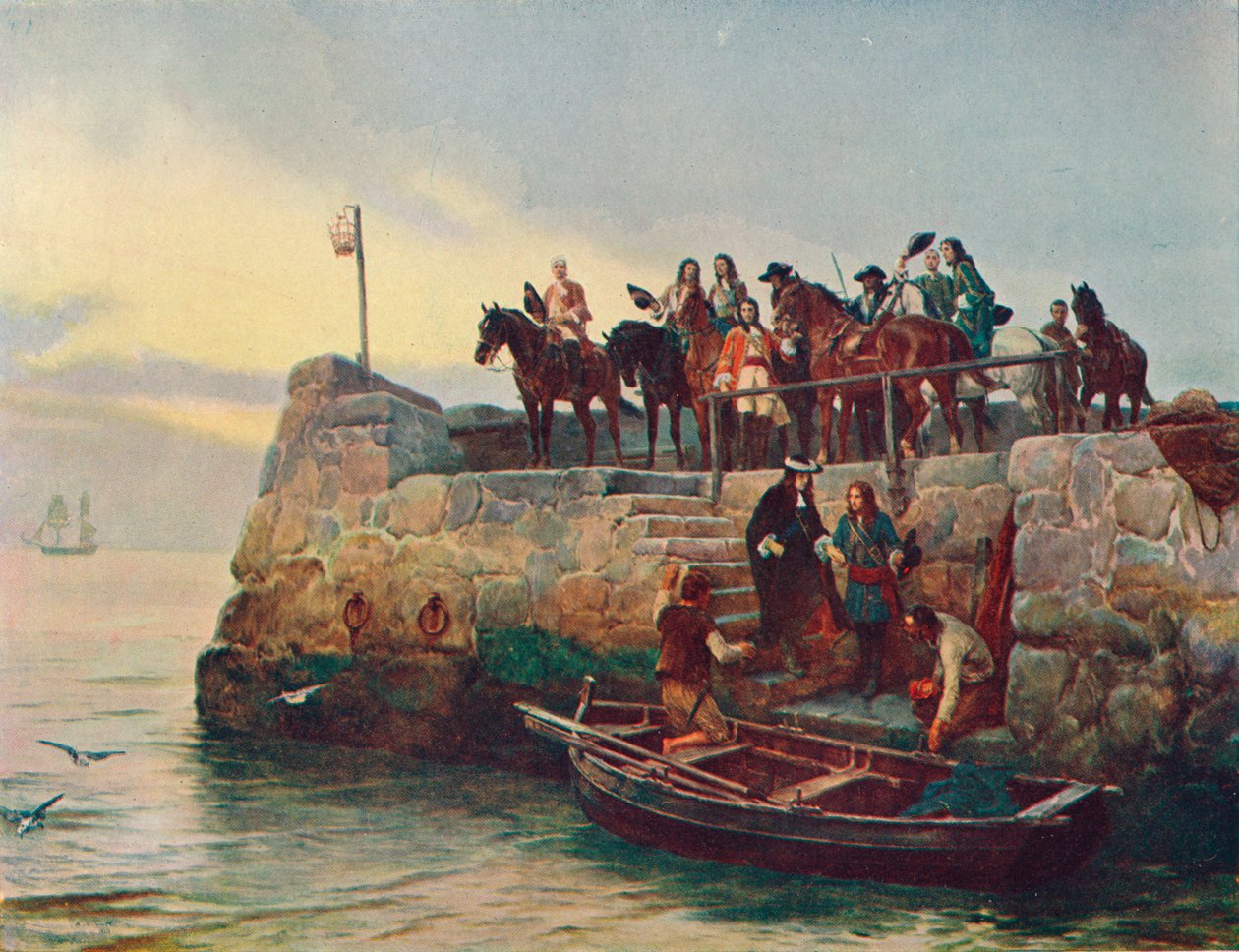 A Lost Cause: The Flight of James II po bitvě u Boyne, 1690 1905 od Unbekannt