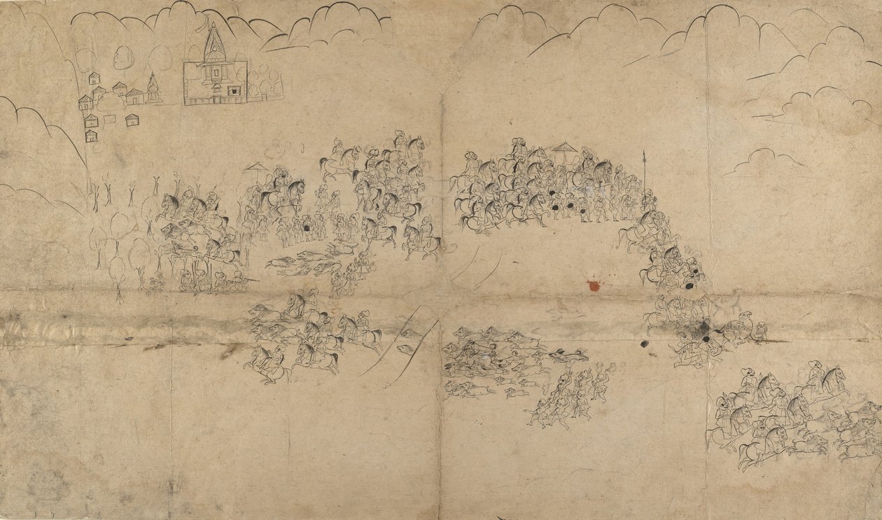 Maharana a jeho družina lovící kance, počátek 18. století. od Unbekannt