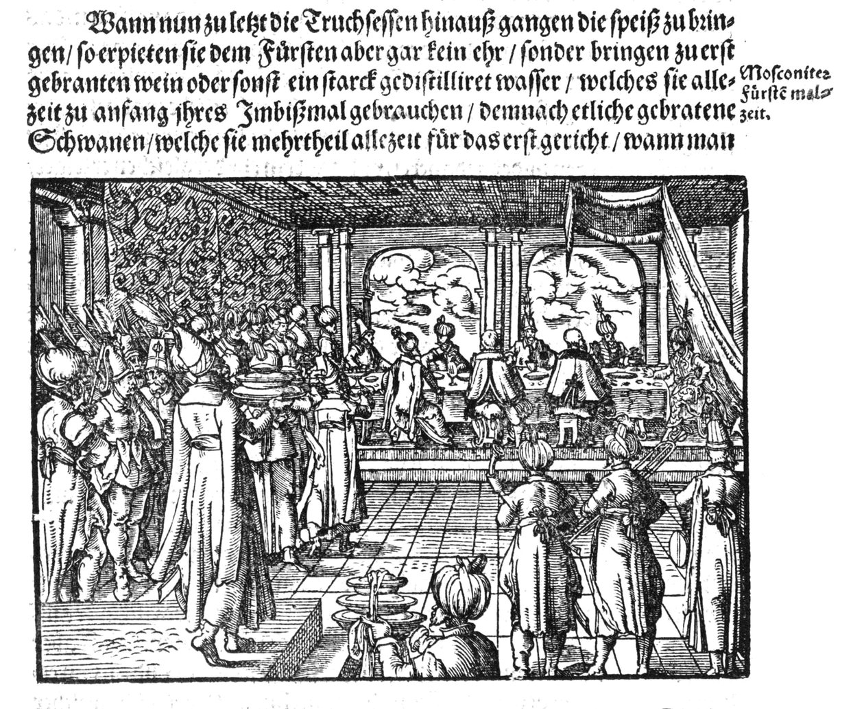 A jídlo pro cara z Die Moskouitische Chronica od S. Herbersteina, 1579 od Unbekannt