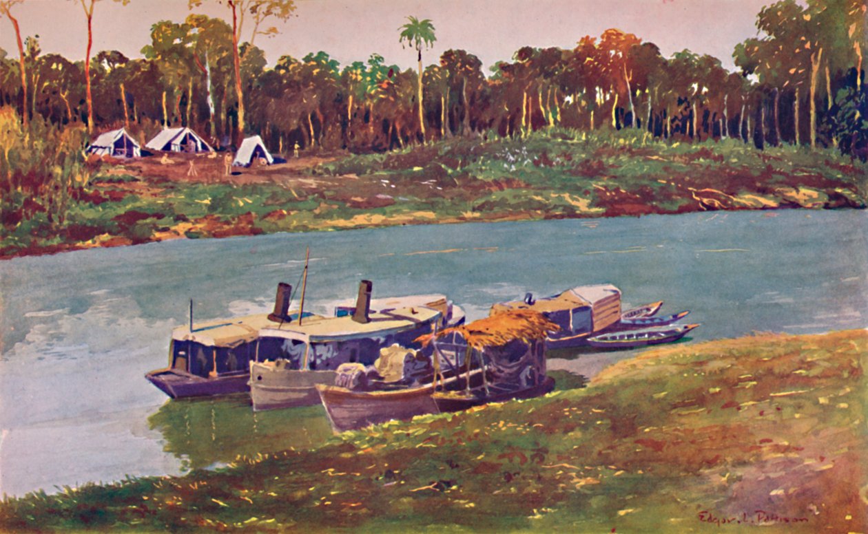 Vojenský tábor na dosahu Horní Amazonky, tři tisíce mil od moře, 1914 od Unbekannt