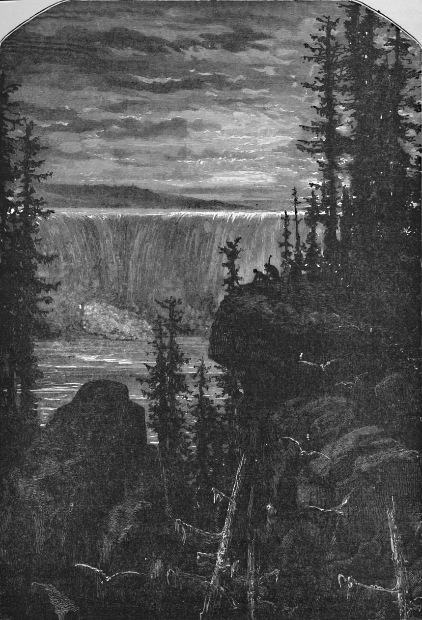 Noční pohled na Niagaru za starých časů, 1883 od Unbekannt