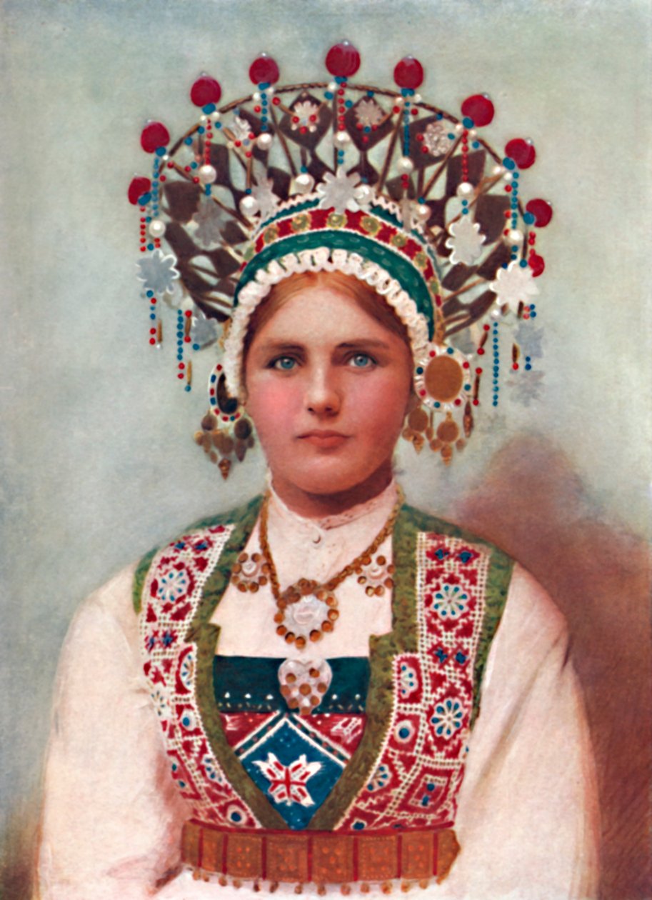 Norská dívka ve svatebních šatech, 1912 od Unbekannt