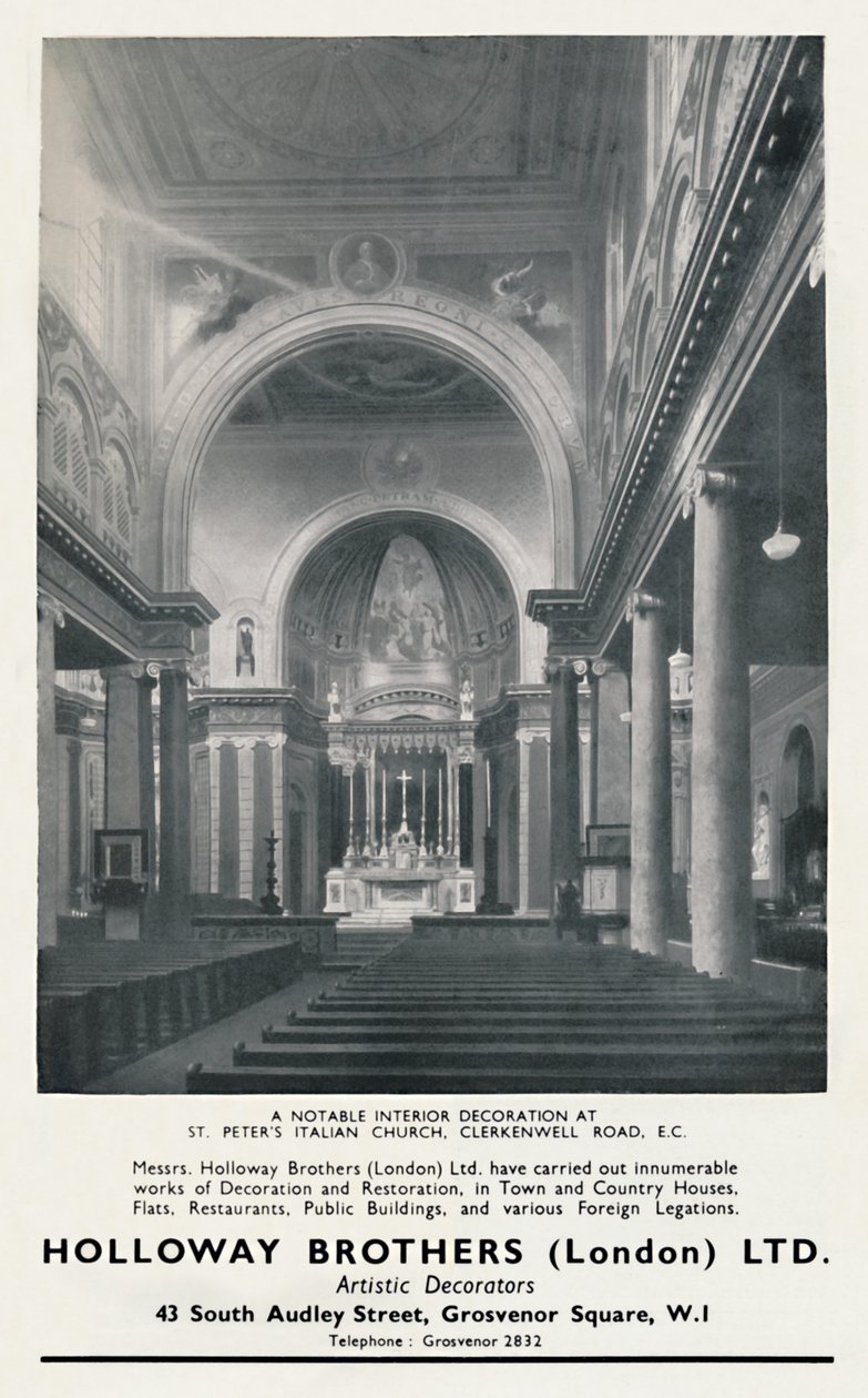 Pozoruhodná výzdoba interiéru italského kostela sv. Petra, 1933 od Unbekannt
