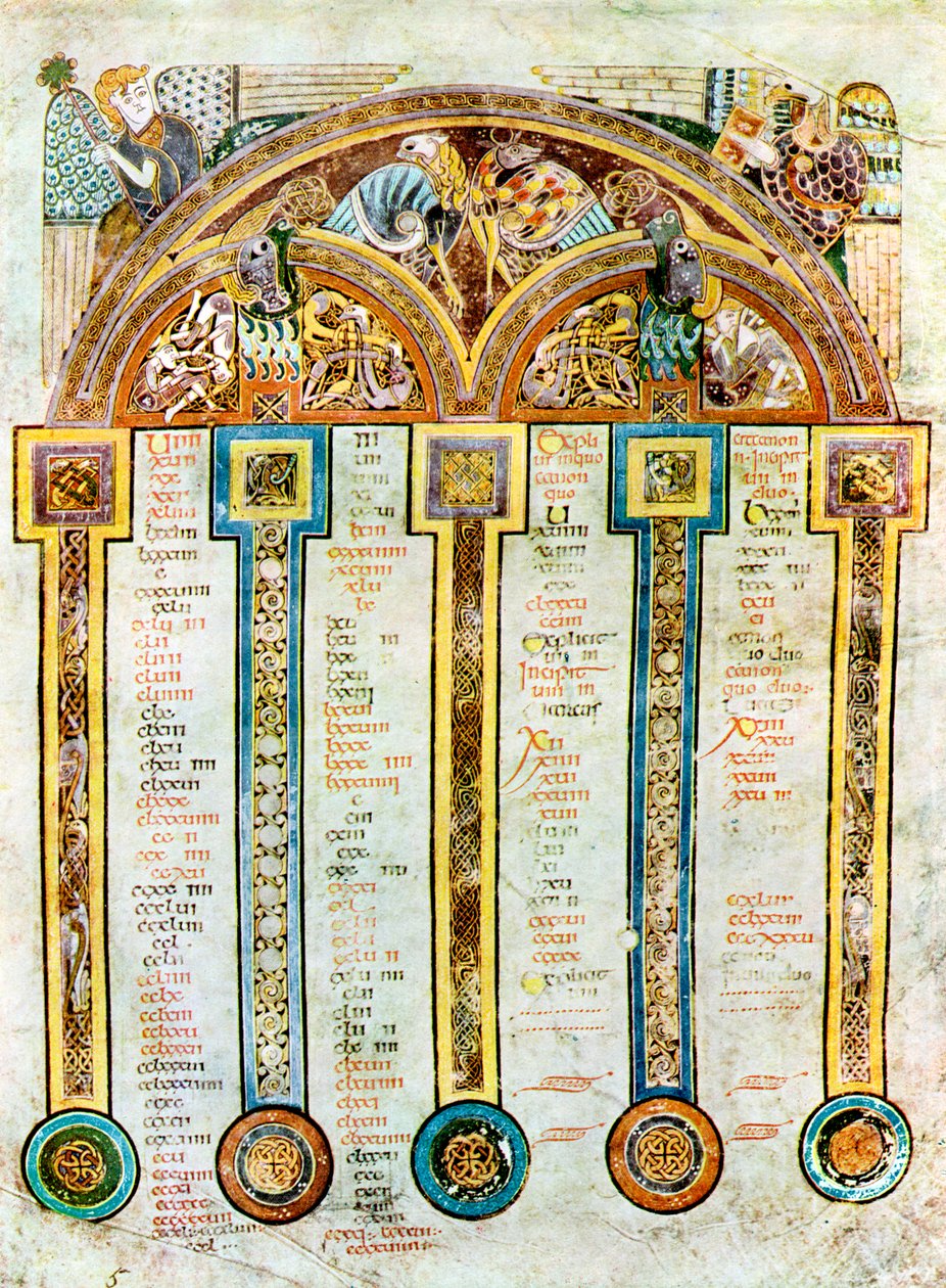 Stránka The Eusebian Canons, c800 AD, 20. století od Unbekannt