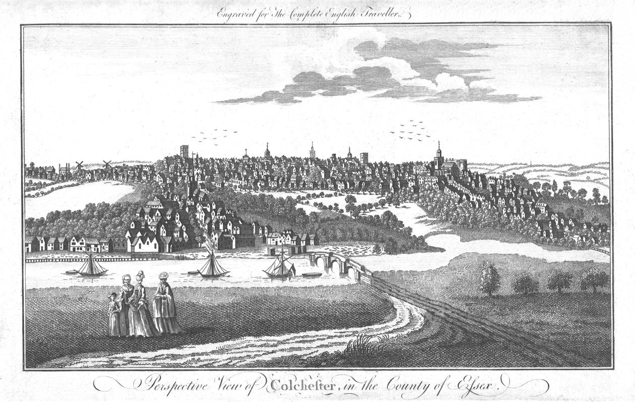 Perspektivní pohled na Colchester, v hrabství Essex., c1742 od Unbekannt