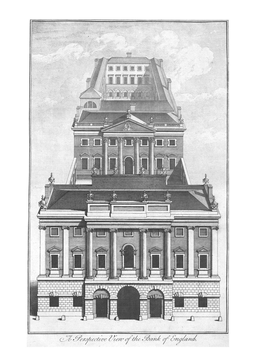 Perspektivní pohled na Bank of England., c1775 od Unbekannt