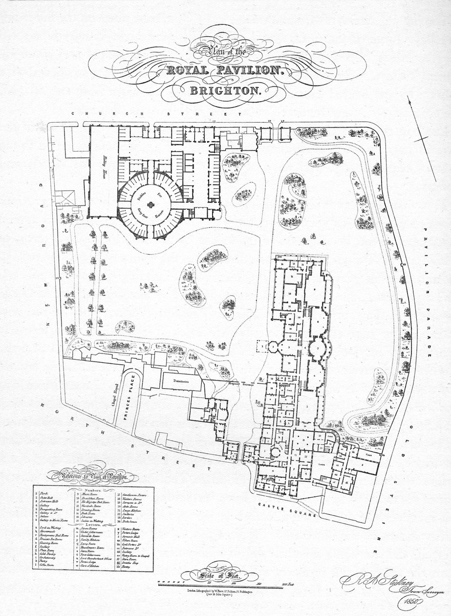 Plán pavilonového statku, jak byl při nákupu městskými úřady, 1850, 1939 od Unbekannt