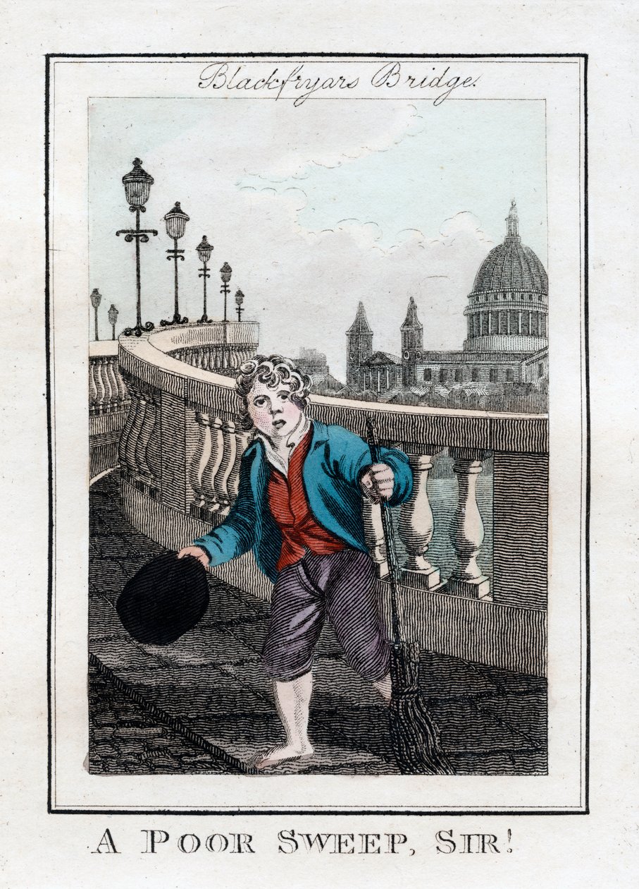 A Poor Sweep, Sir!, Blackfriars Bridge, Londýn, 1805 od Unbekannt
