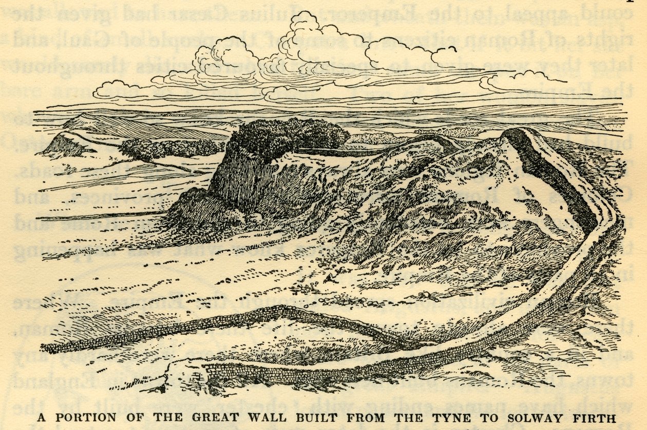 Část Velké zdi postavená od Tyne po Solway Firth císařem Hadriánem v roce 121 n. l. od Unbekannt