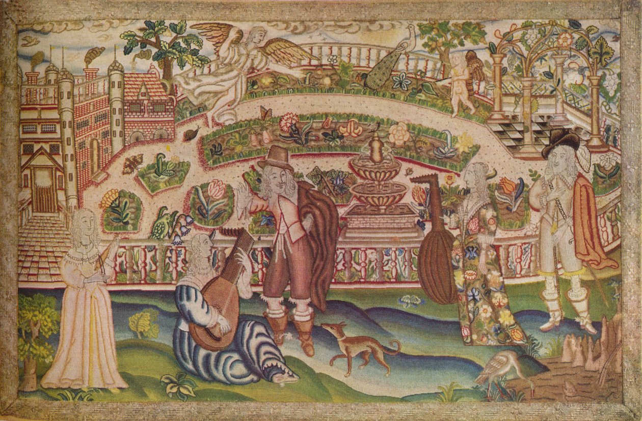 A Rare Petit Point Picture z období Karla I., 17. století, 1936 od Unbekannt