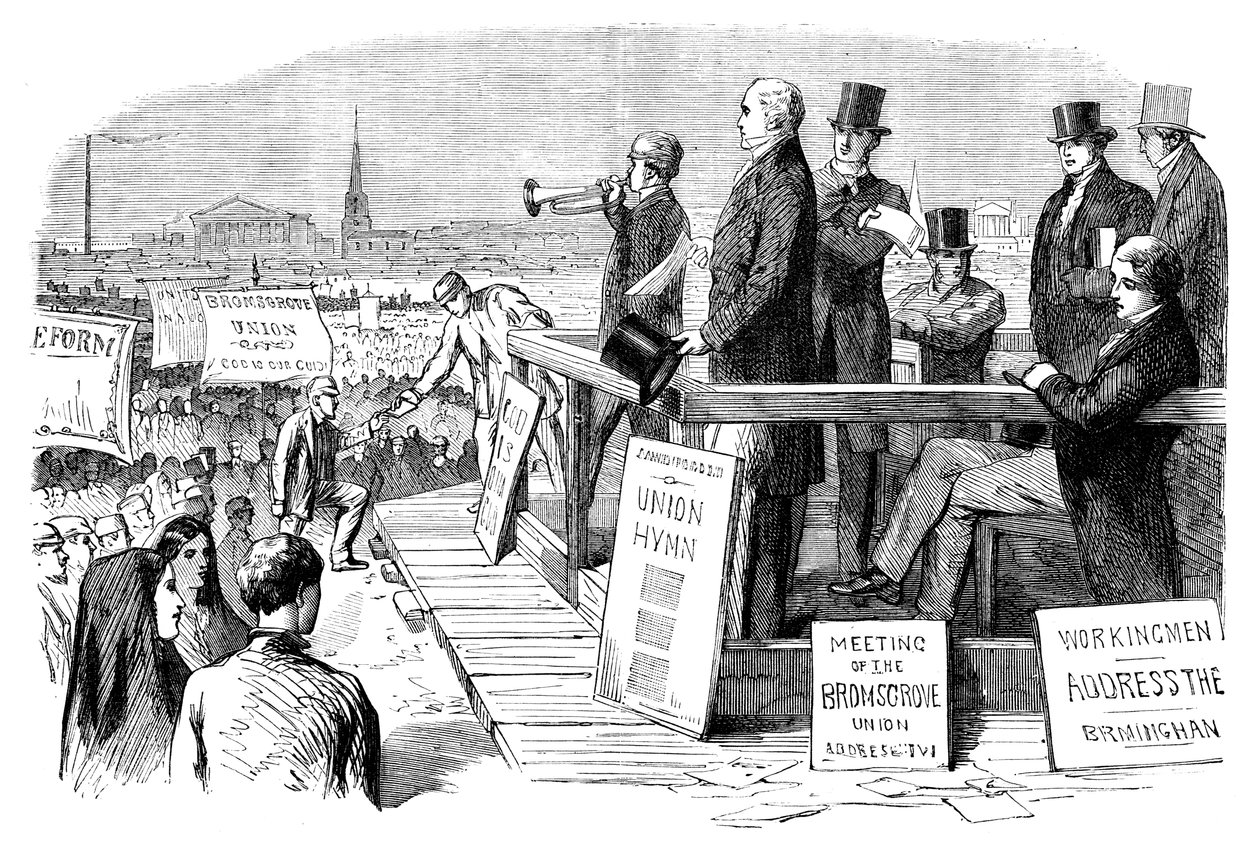 Demonstrace Reform Act, Birmingham, West Midlands, c1832 c1895 od Unbekannt