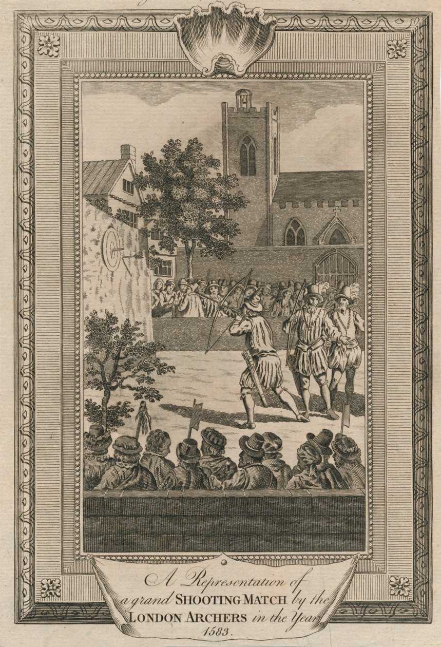 Reprezentace velkého střeleckého zápasu londýnskými lukostřelci v roce 1583. od Unbekannt