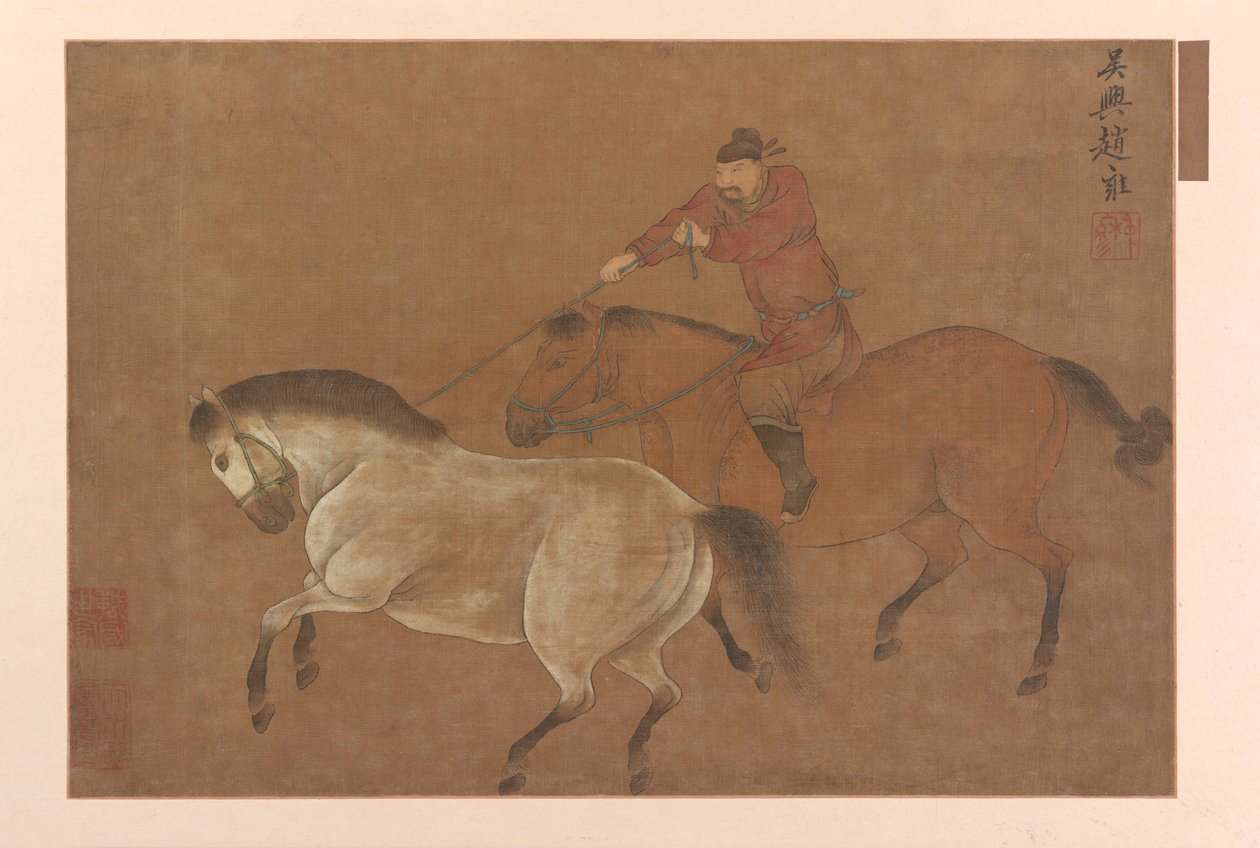 Jezdec lasující koně, dynastie Ming, 1369-1644. od Unbekannt