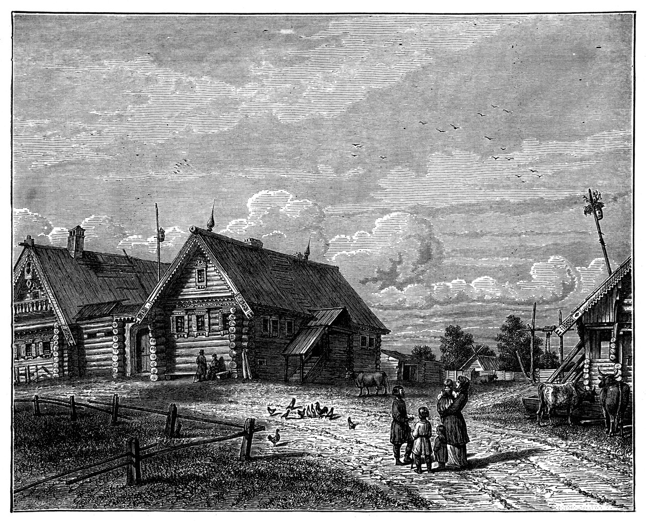 Ruská vesnice v jižní zemědělské zóně, c1890 od Unbekannt