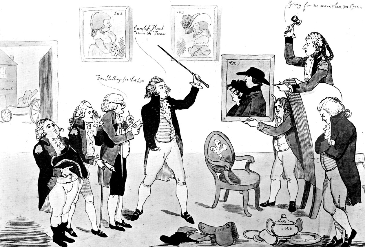 Scéna ve škole pro skandál, 1786 od Unbekannt