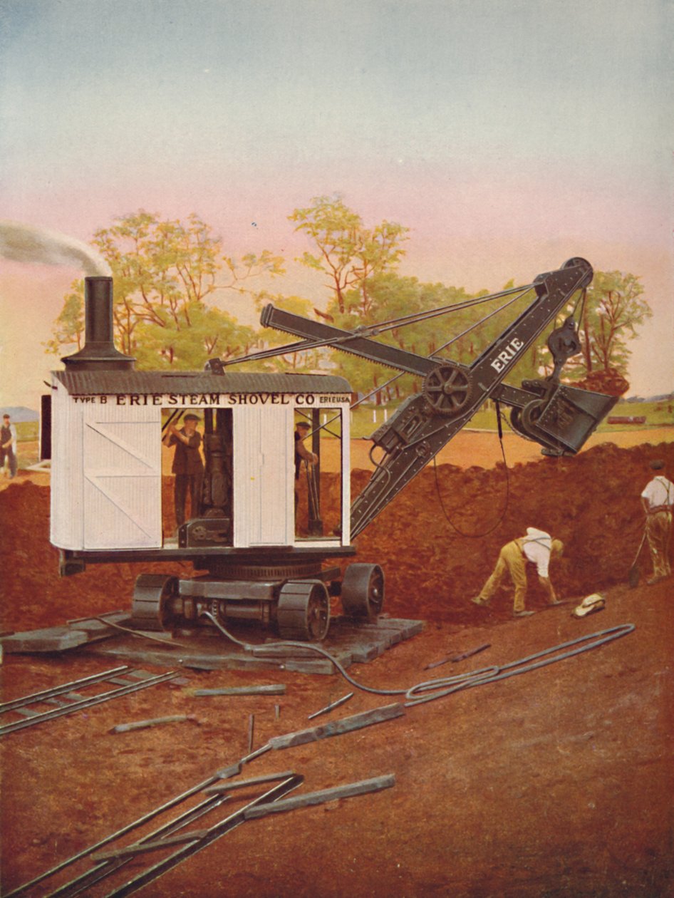 Parní rypadlo při práci na Edgware Tube Extension, 1926 od Unbekannt