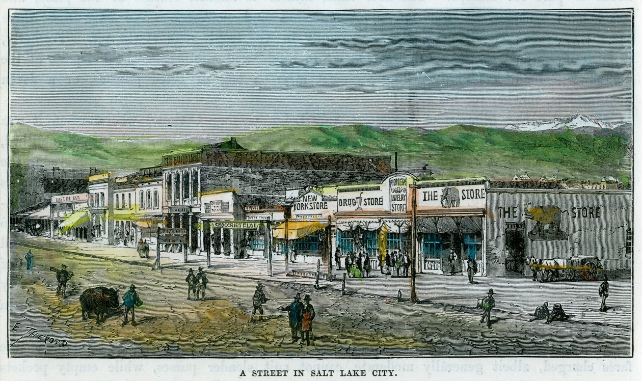 Ulice v Salt Lake City, Utah, USA, c1880 od Unbekannt