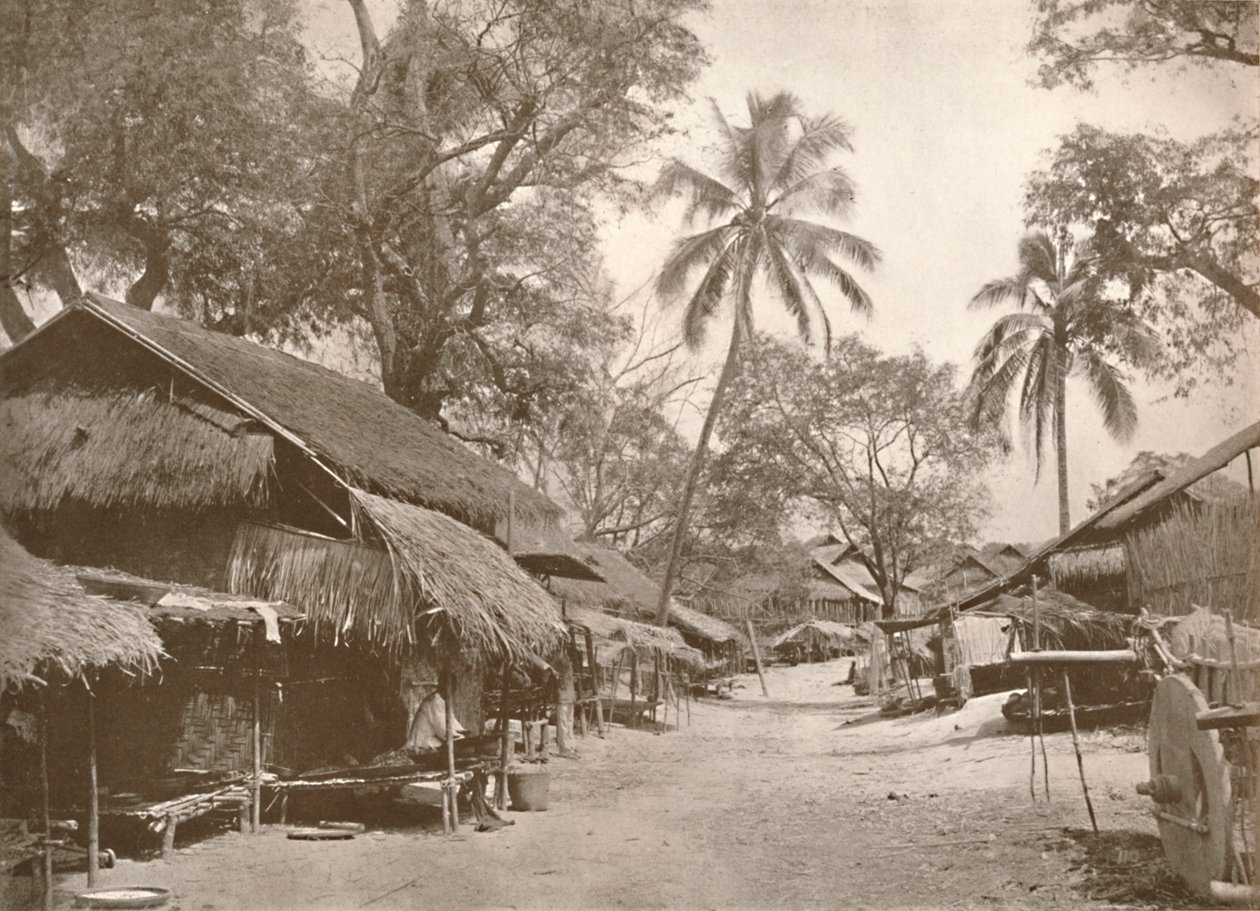 Typická barmská vesnická scéna, 1900. od Unbekannt