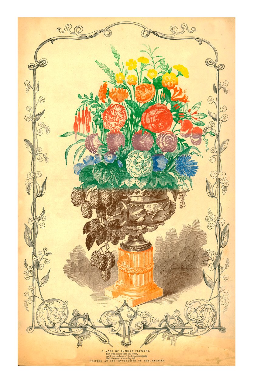 Váza s letními květinami, 1849. od Unbekannt