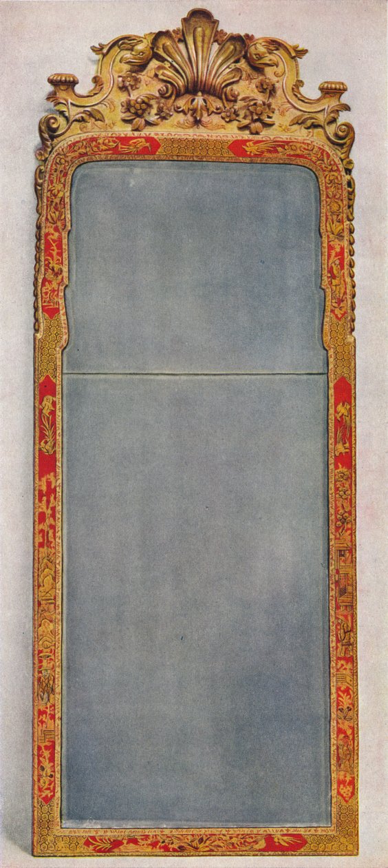 Velmi vzácné molo z c1720 v rámu zdobeném červeným lakem, c1720, 1936 od Unbekannt