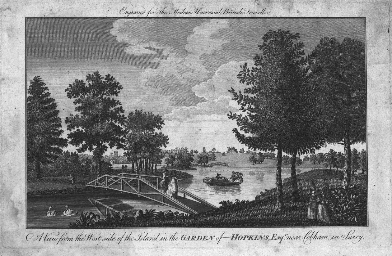 Pohled na ostrov v zahradě Hopkins, Esqr. poblíž Cobham v Surrey., c1760 od Unbekannt