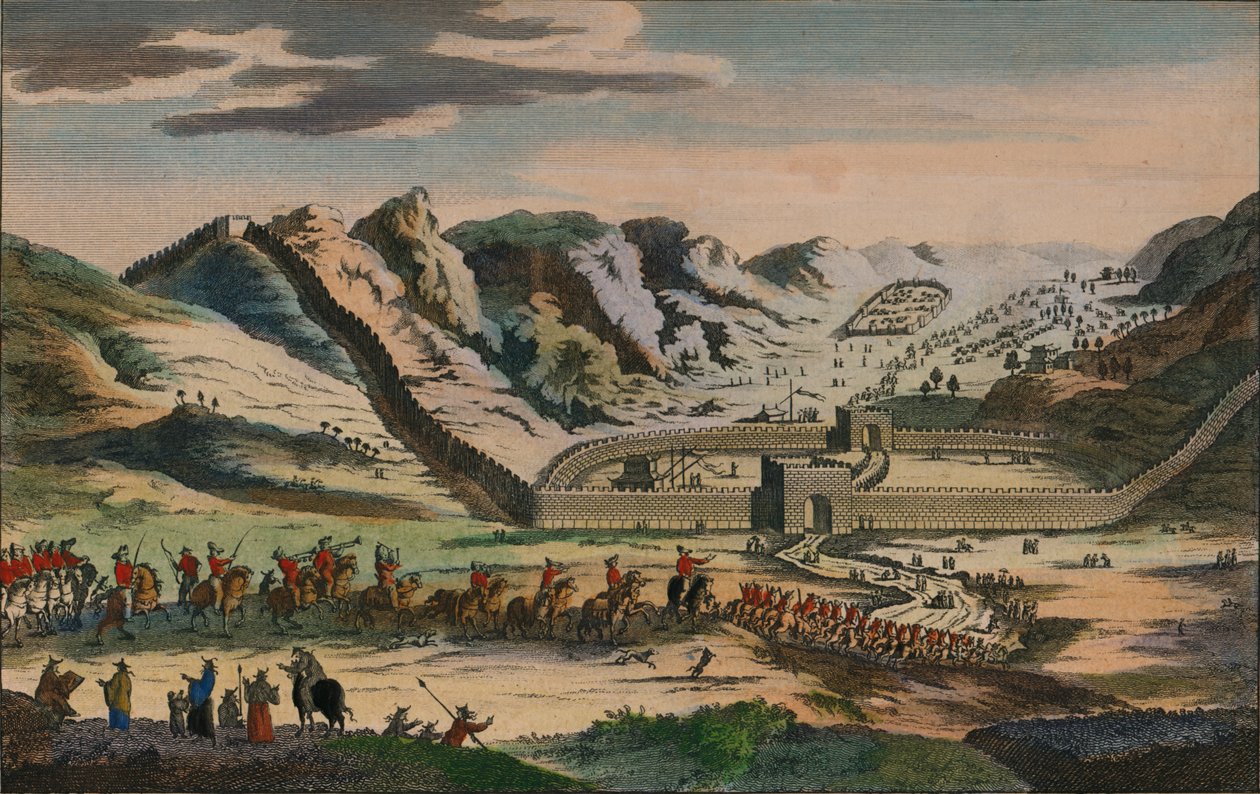 Pohled na slavnou Velkou čínskou zeď, 1782 od Unbekannt