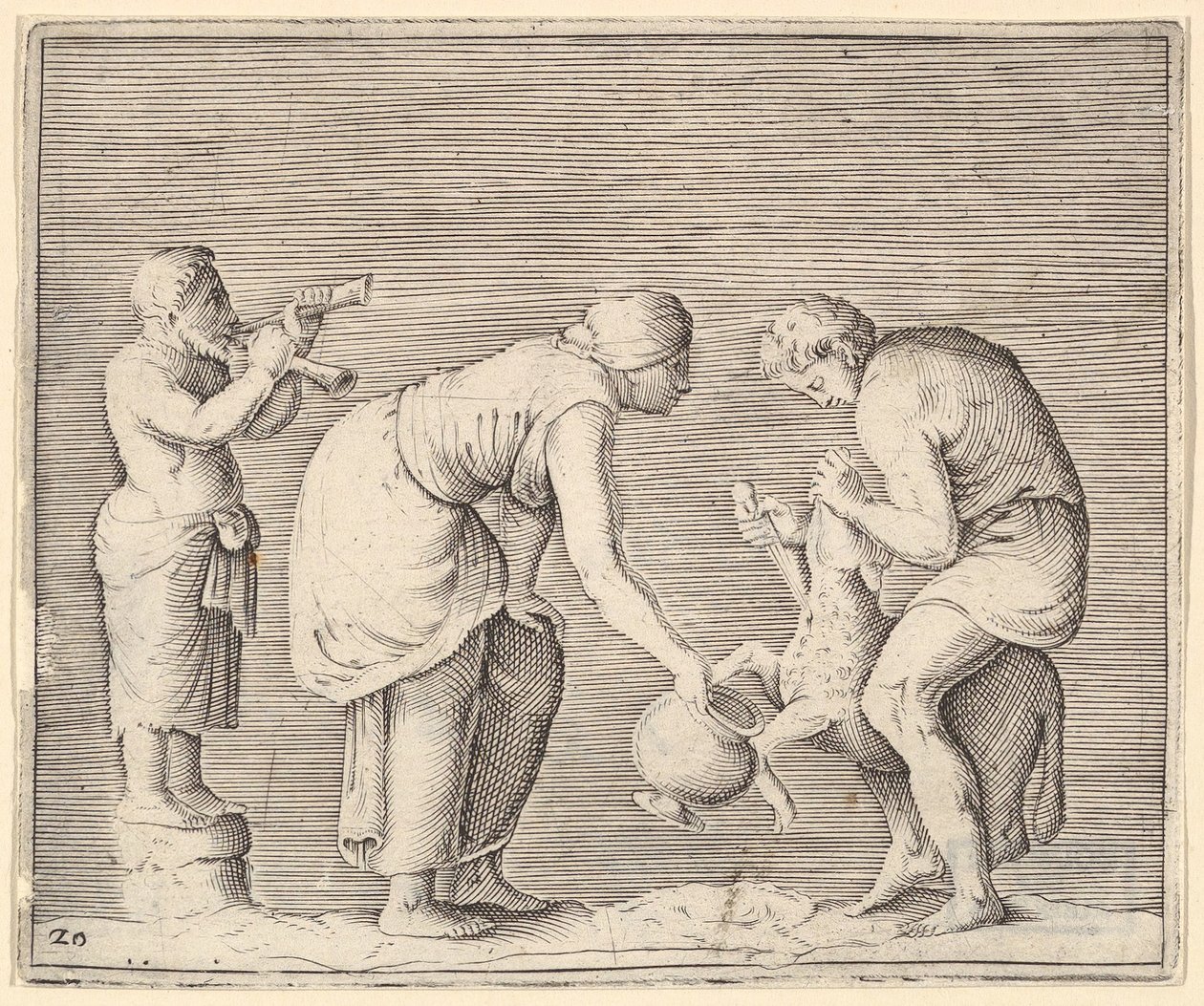Žena sbírající krev z ovce, publikoval ca. 1599-1622. od Unbekannt