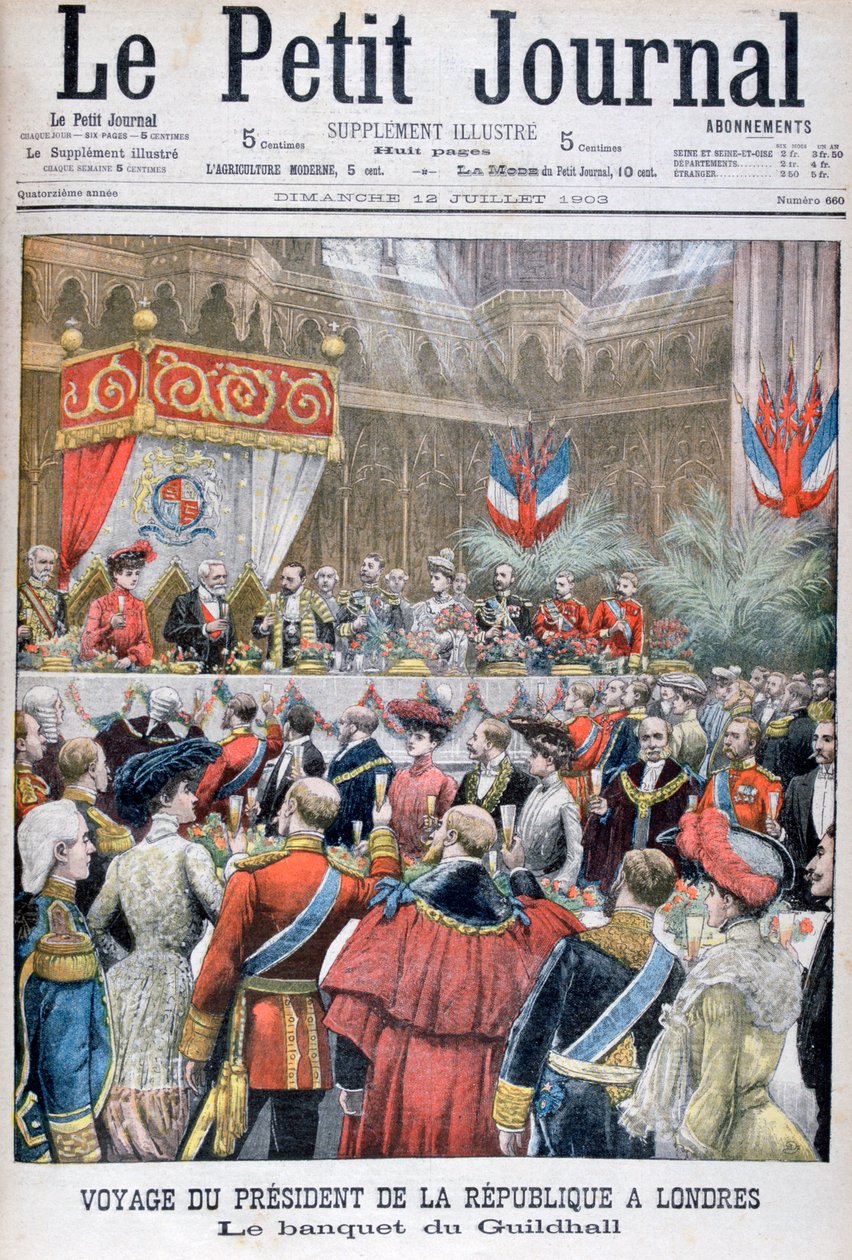 Banket pro hostujícího francouzského prezidenta, Guildhall, Londýn, 1903 od Unbekannt