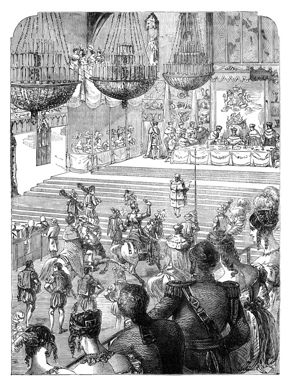 Banket ve Westminster Hall na oslavu korunovace krále Jiřího IV, 1821 c1895 od Unbekannt