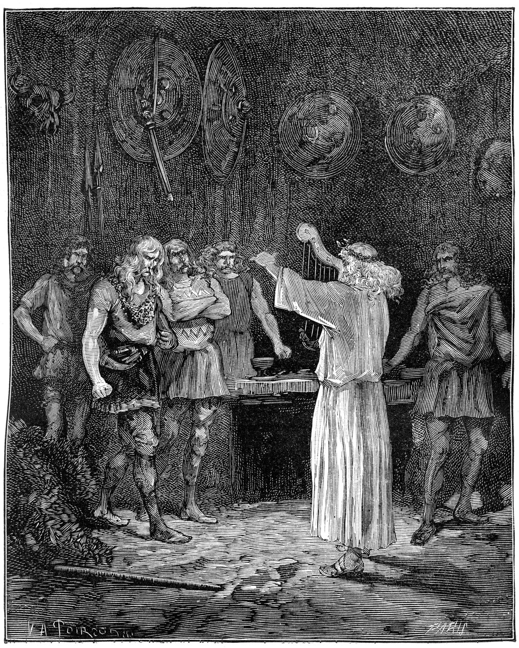 Bard recitující vznešené tradice rodiny, 1882-1884 od Unbekannt