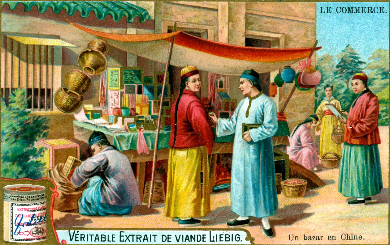 Bazar v Číně, c1900 od Unbekannt