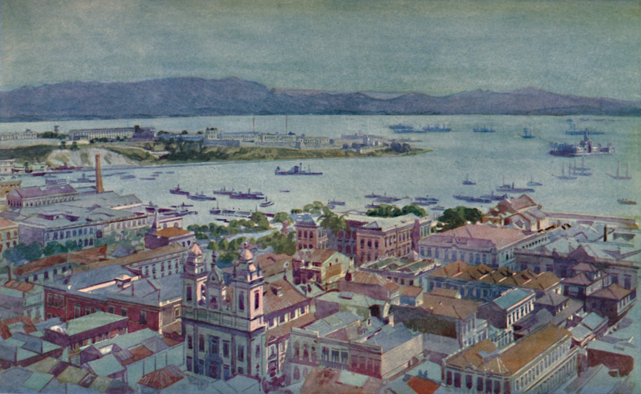 Trochu Ria s Ilha das Cobras a Ilha Fiscal, 1914 od Unbekannt