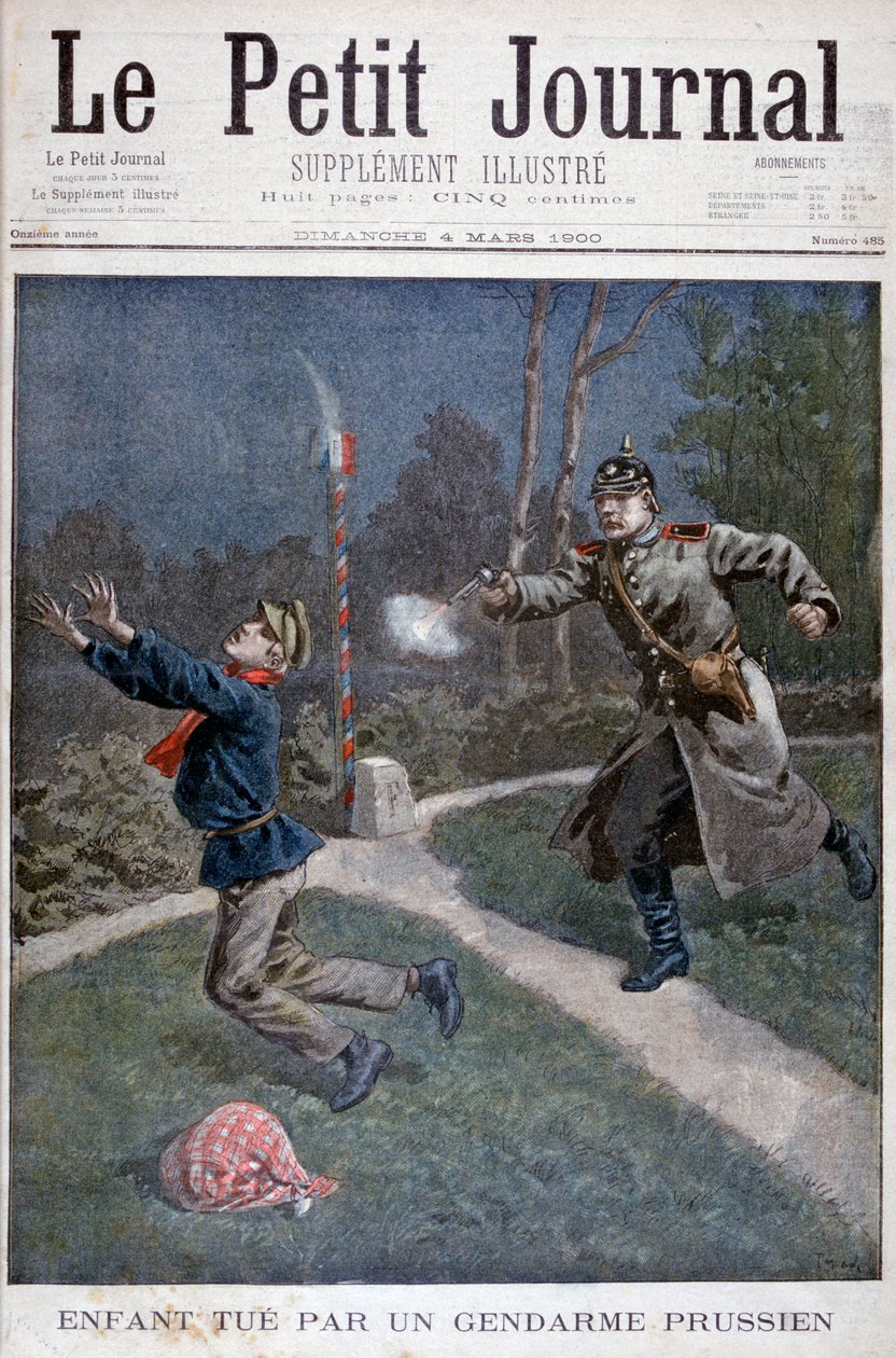 Chlapec zastřelený pruským četníkem na útěku z nápravného zařízení, 1900 od Unbekannt