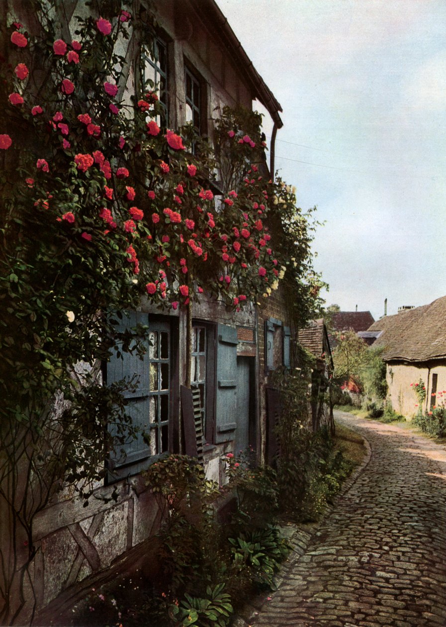 Dlážděné ulice v Gerberoy, Francie, 1938 od Unbekannt